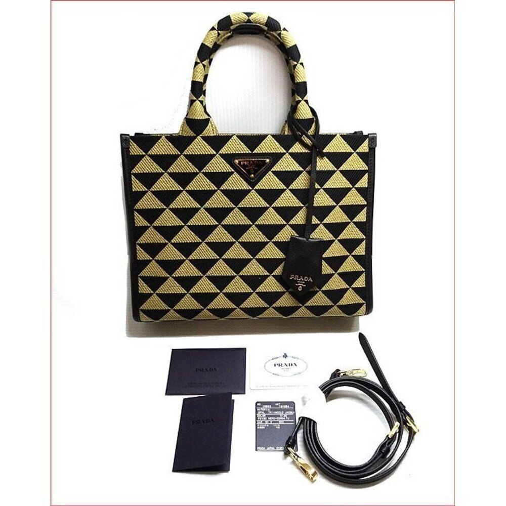 PRADA Prada TRIANGOLO JACQUARD Symbol Handbag Saffiano Tote Bag
